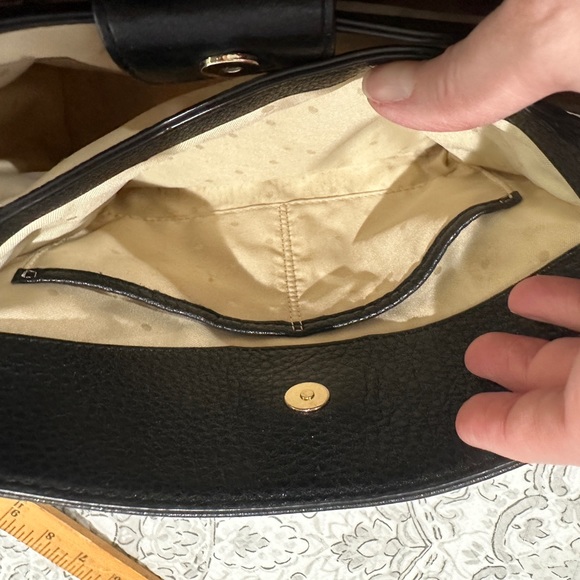 Kate Spade - Black Leather Shoulder / Crossbody Bag - has a little sparkle - Picture 10 of 11